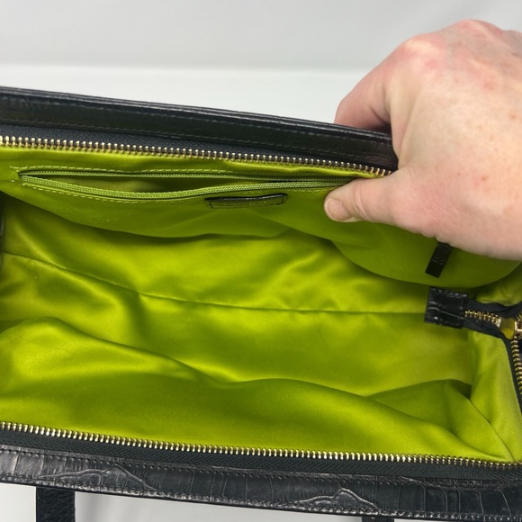 Kate Spade Vintage Lamb's Wool Black Bag With Leather Handles - Picture 15 of 16